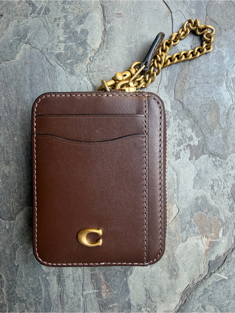 Coach Essential Chain Card Case - Picture 2 of 9
